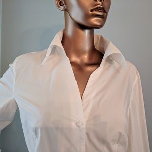 💚 Talbot's Poplin Shirt w/ Diamonte Buttons NWOT